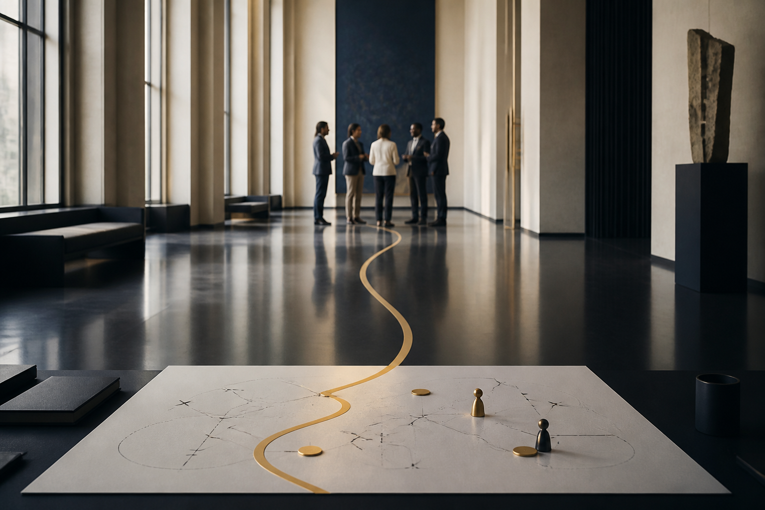 A strategic pathway connecting an institutional plan with a leadership team